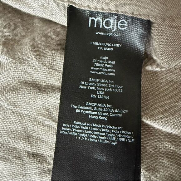 Maje Gray Leather Jacket - Picture 6 of 9